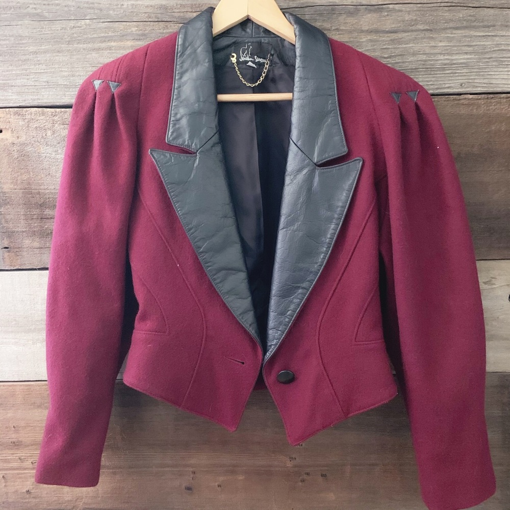Jonathan Stevens Vintage Burgundy Wool Blazer